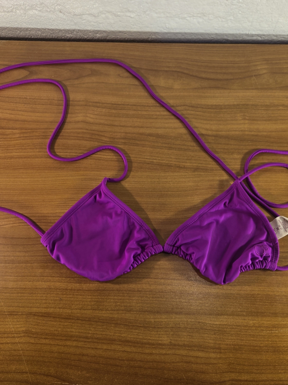 Y2K OP Ocean Pacific Purple String Bikini Top Size M Swimsuit